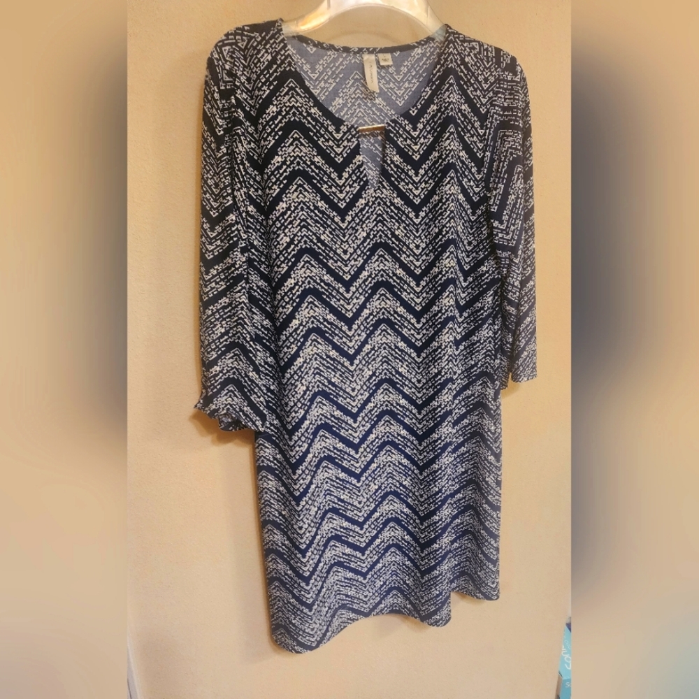 Navy and white midi dress/tunic